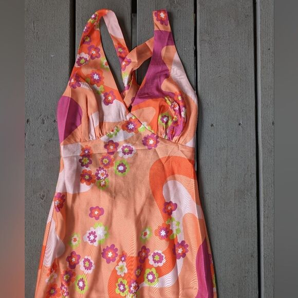 NWT Another Girl Y2K Maxi Dress 4US Retro Satin Sustainable Boho - Picture 4 of 6